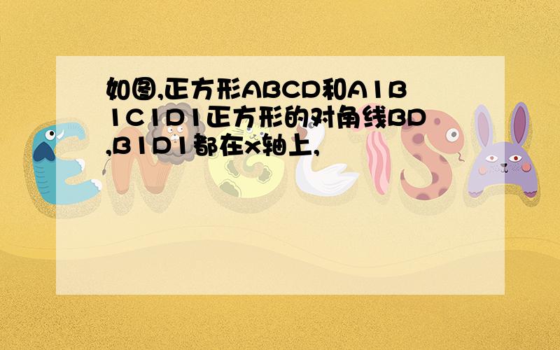 如图,正方形ABCD和A1B1C1D1正方形的对角线BD,B1D1都在x轴上,