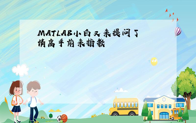 MATLAB小白又来提问了 请高手前来指教