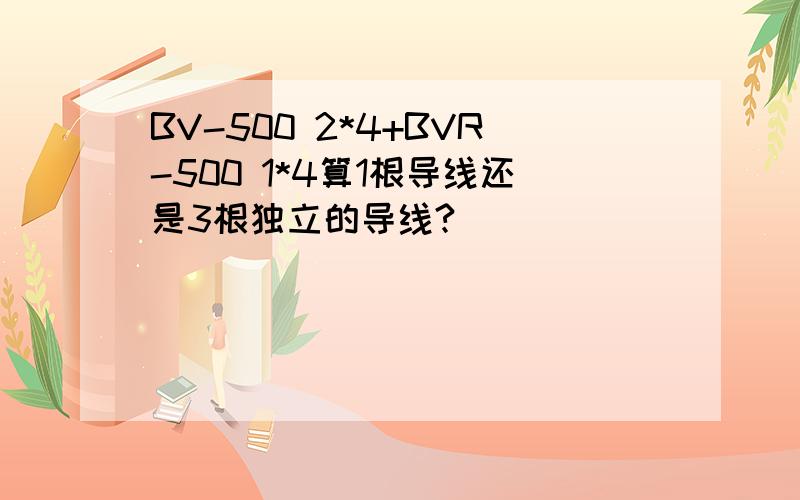 BV-500 2*4+BVR-500 1*4算1根导线还是3根独立的导线?