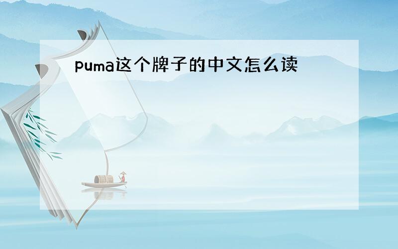 puma这个牌子的中文怎么读