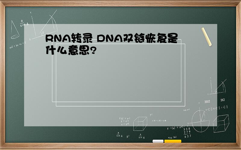 RNA转录 DNA双链恢复是什么意思?