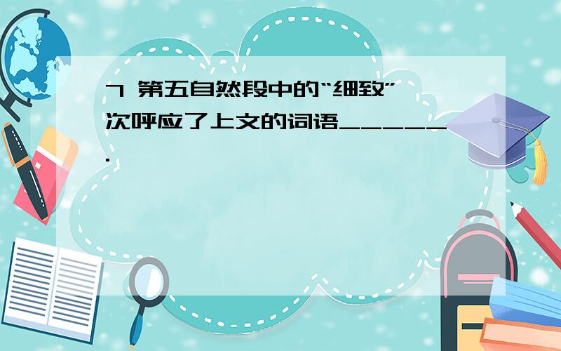 7 第五自然段中的“细致”一次呼应了上文的词语_____.