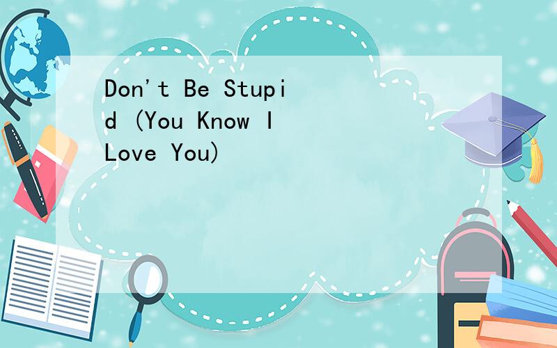 Don't Be Stupid (You Know I Love You)