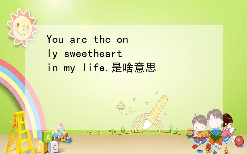 You are the only sweetheart in my life.是啥意思