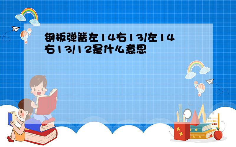 钢板弹簧左14右13/左14右13/12是什么意思