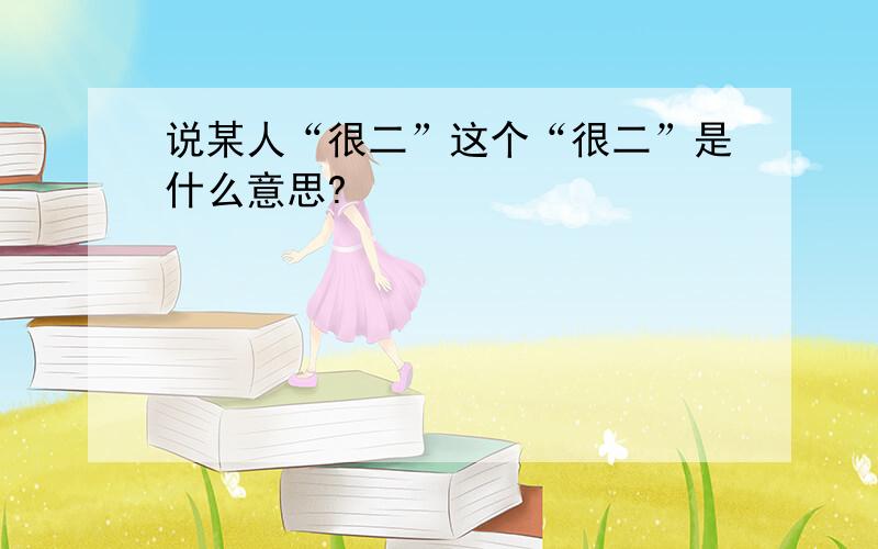 说某人“很二”这个“很二”是什么意思?