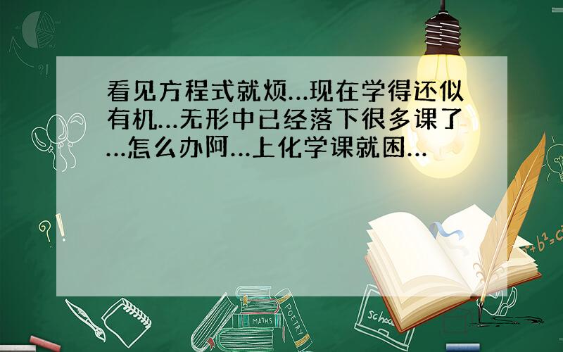 看见方程式就烦…现在学得还似有机…无形中已经落下很多课了…怎么办阿…上化学课就困…