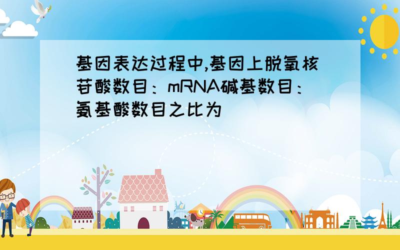 基因表达过程中,基因上脱氧核苷酸数目：mRNA碱基数目：氨基酸数目之比为