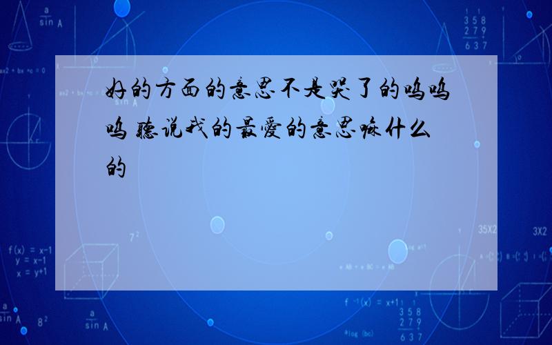 好的方面的意思不是哭了的呜呜呜 听说我的最爱的意思嘛什么的