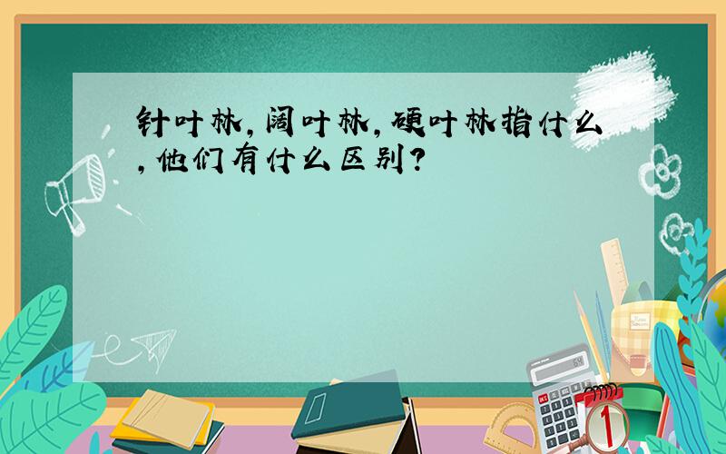 针叶林,阔叶林,硬叶林指什么,他们有什么区别?