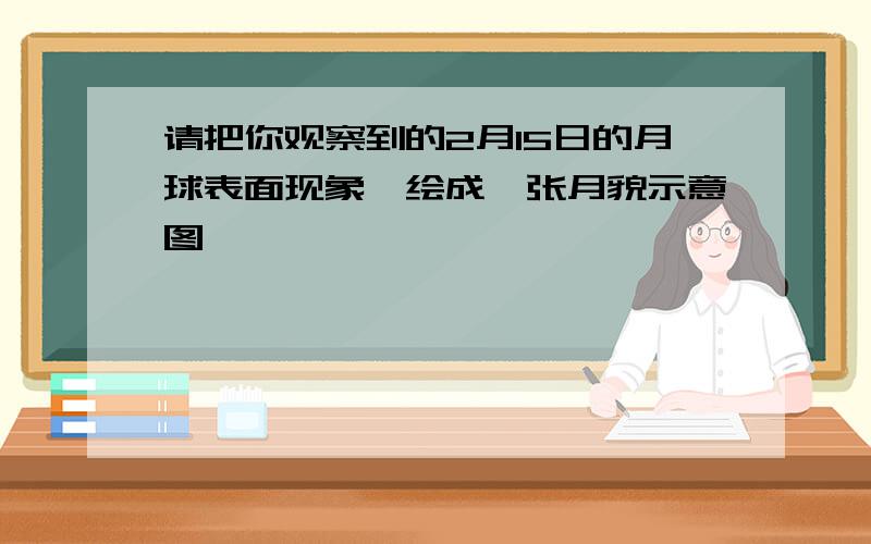 请把你观察到的2月15日的月球表面现象,绘成一张月貌示意图