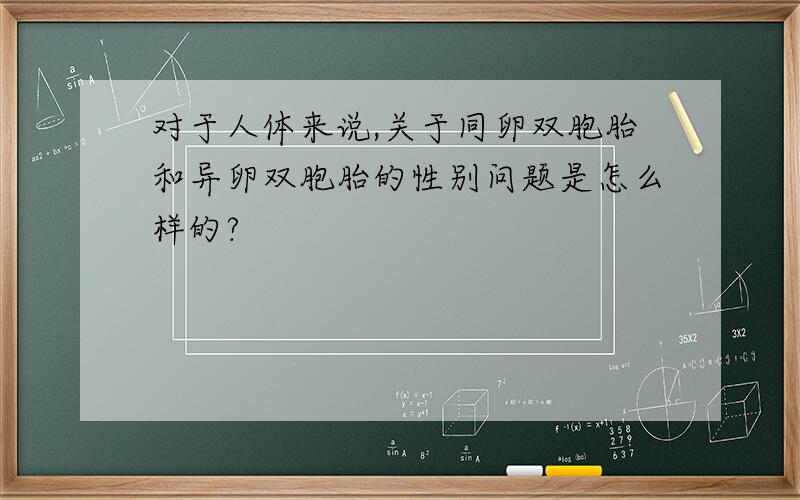 对于人体来说,关于同卵双胞胎和异卵双胞胎的性别问题是怎么样的?