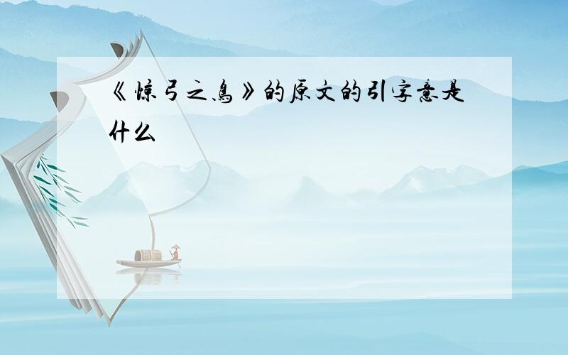 《惊弓之鸟》的原文的引字意是什么