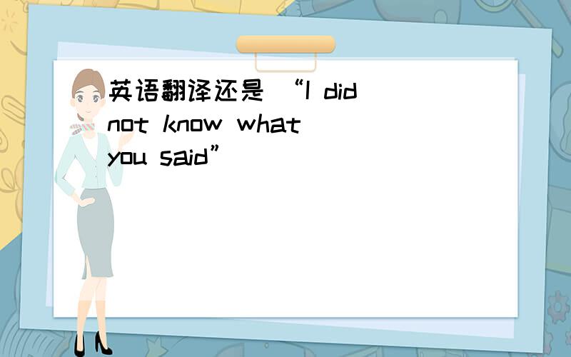 英语翻译还是 “I did not know what you said”