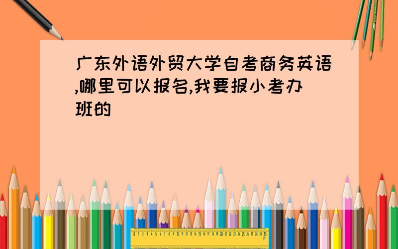 广东外语外贸大学自考商务英语,哪里可以报名,我要报小考办班的