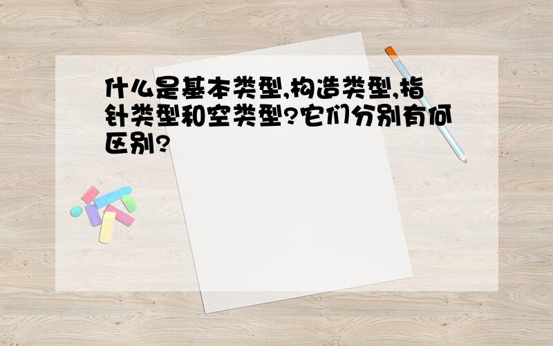 什么是基本类型,构造类型,指针类型和空类型?它们分别有何区别?