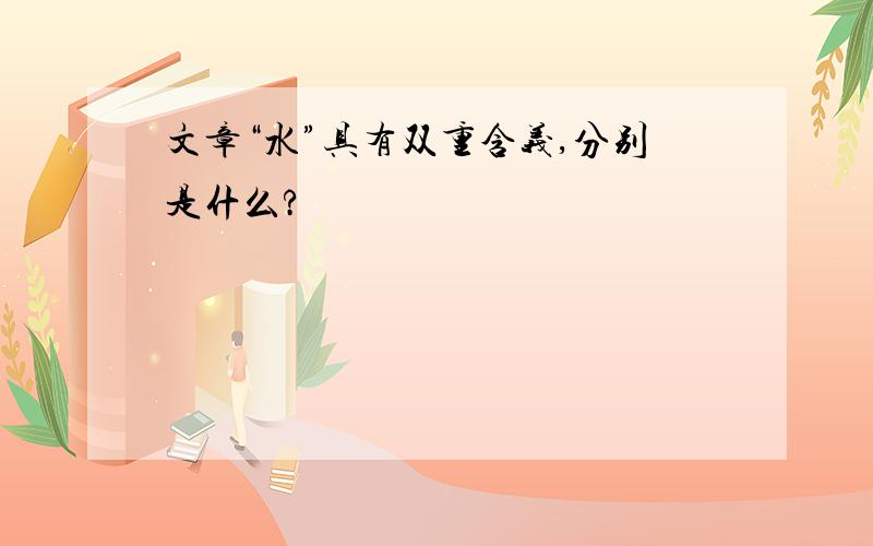 文章“水”具有双重含义,分别是什么?