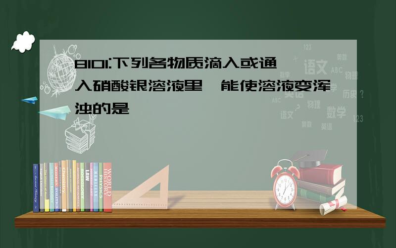 8101:下列各物质滴入或通入硝酸银溶液里,能使溶液变浑浊的是