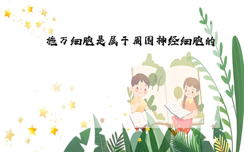 施万细胞是属于周围神经细胞的