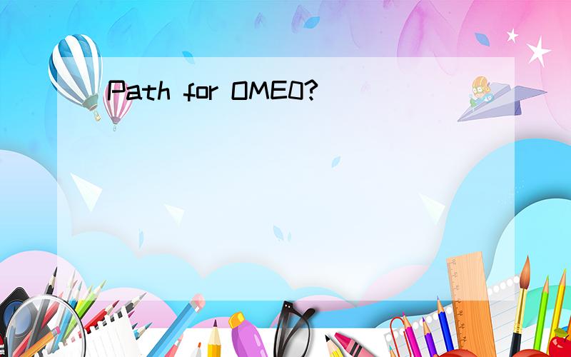 Path for OME0?