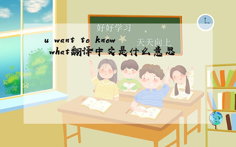 u want to know what翻译中文是什么意思