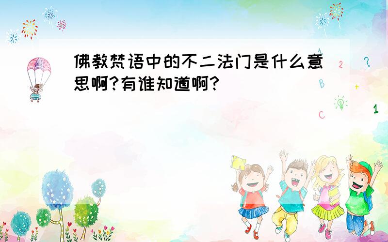 佛教梵语中的不二法门是什么意思啊?有谁知道啊?