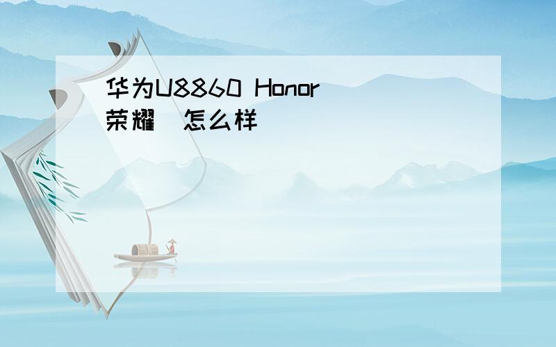 华为U8860 Honor（荣耀）怎么样