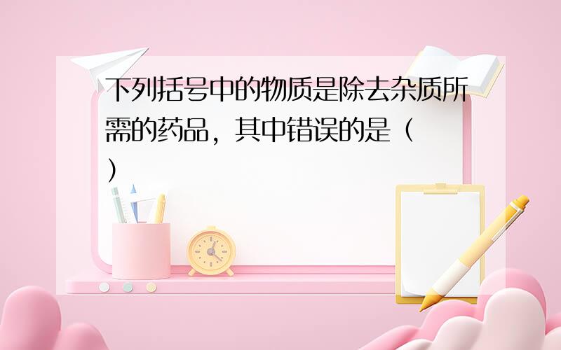 下列括号中的物质是除去杂质所需的药品，其中错误的是（　　）