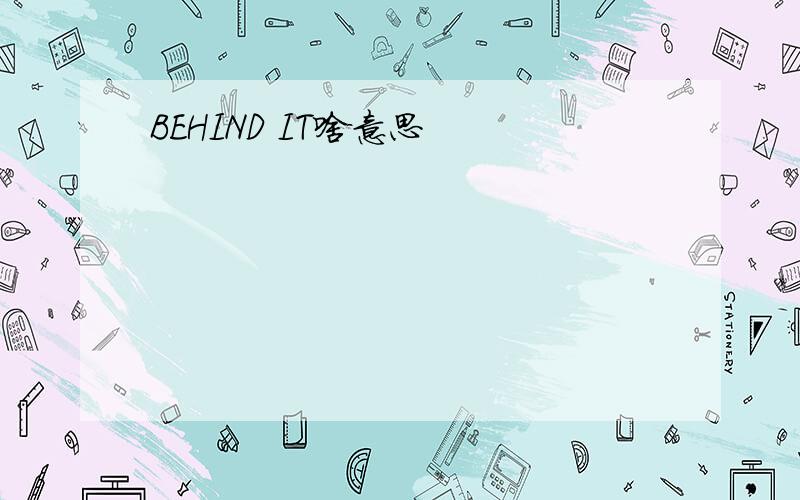 BEHIND IT啥意思