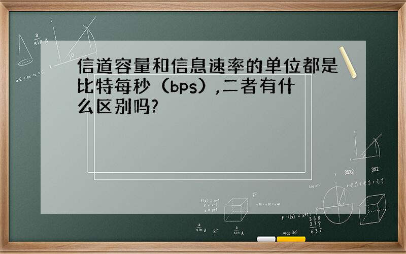 信道容量和信息速率的单位都是比特每秒（bps）,二者有什么区别吗?