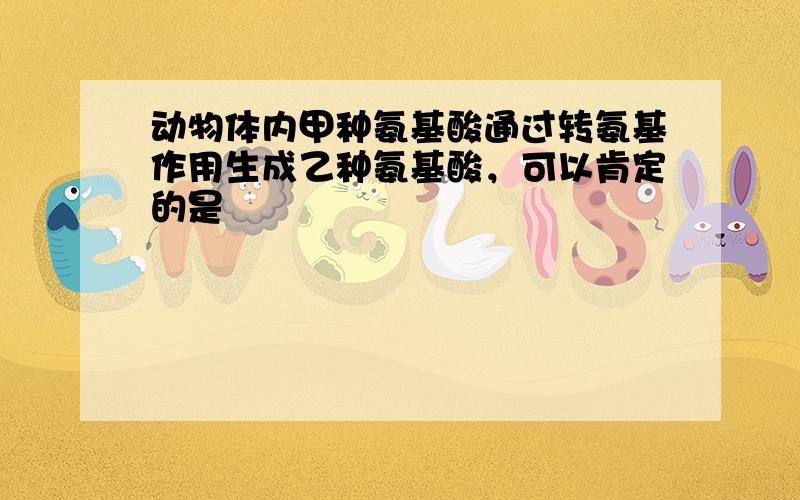 动物体内甲种氨基酸通过转氨基作用生成乙种氨基酸，可以肯定的是