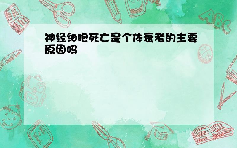 神经细胞死亡是个体衰老的主要原因吗