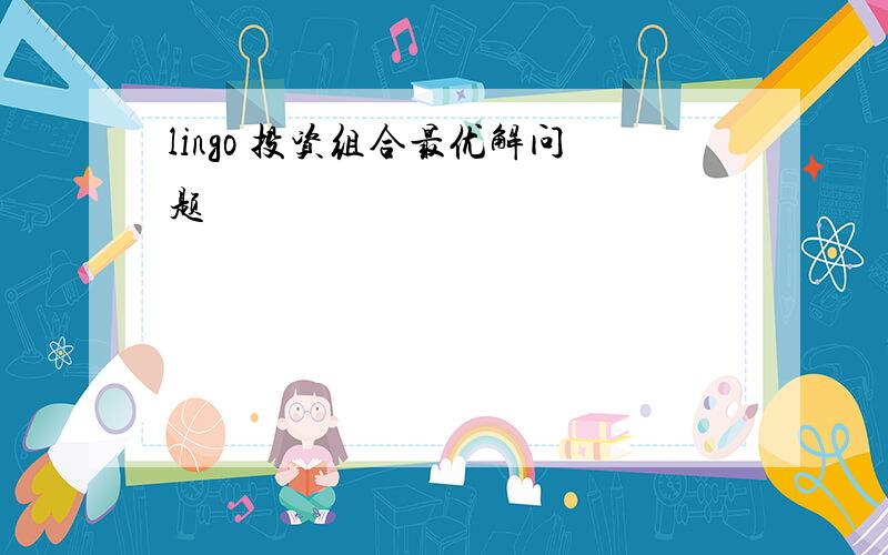 lingo 投资组合最优解问题