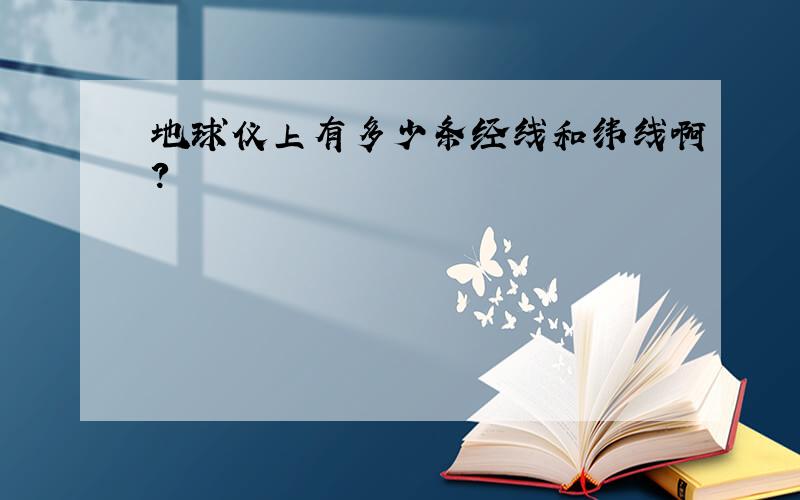 地球仪上有多少条经线和纬线啊?