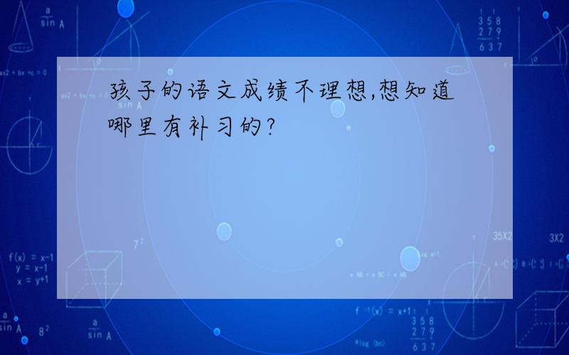 孩子的语文成绩不理想,想知道哪里有补习的?