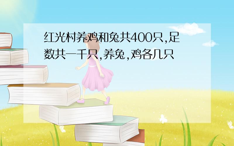 红光村养鸡和兔共400只,足数共一千只,养兔,鸡各几只