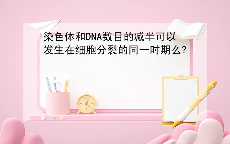 染色体和DNA数目的减半可以发生在细胞分裂的同一时期么?