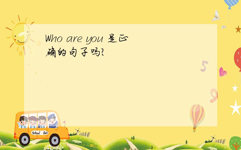 Who are you 是正确的句子吗?