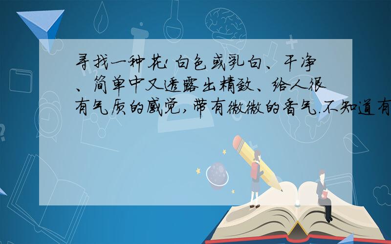 寻找一种花!白色或乳白、干净、简单中又透露出精致、给人很有气质的感觉,带有微微的香气.不知道有没有这样的花,请各位懂花的