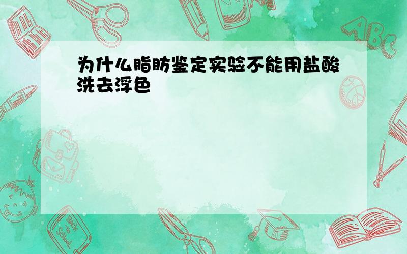 为什么脂肪鉴定实验不能用盐酸洗去浮色