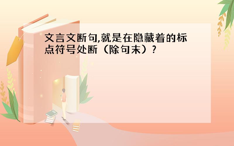 文言文断句,就是在隐藏着的标点符号处断（除句末）?