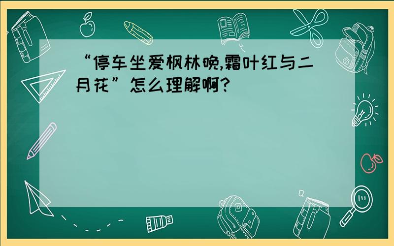 “停车坐爱枫林晚,霜叶红与二月花”怎么理解啊?