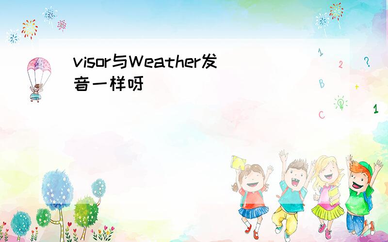 visor与Weather发音一样呀