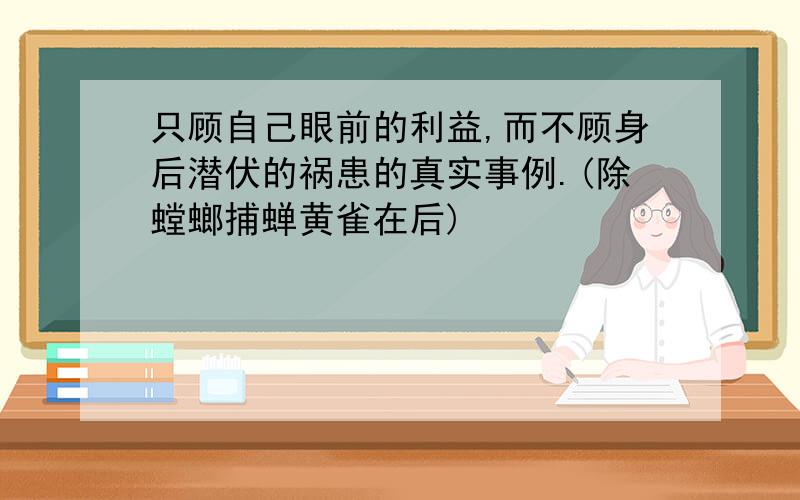 只顾自己眼前的利益,而不顾身后潜伏的祸患的真实事例.(除螳螂捕蝉黄雀在后)