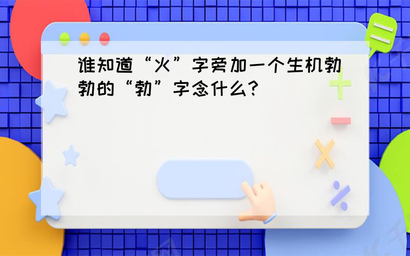 谁知道“火”字旁加一个生机勃勃的“勃”字念什么?