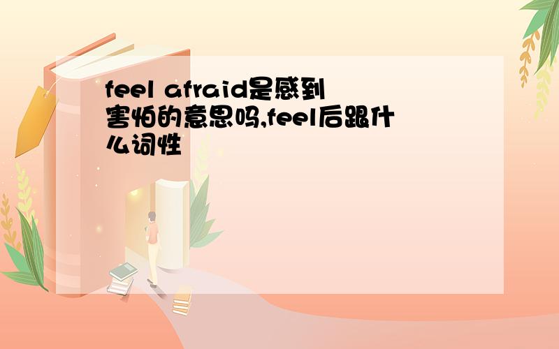 feel afraid是感到害怕的意思吗,feel后跟什么词性