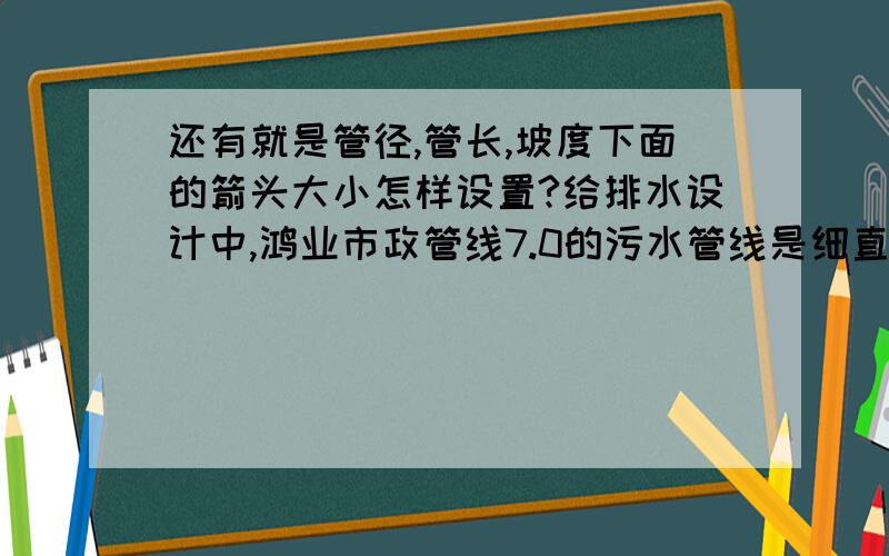 还有就是管径,管长,坡度下面的箭头大小怎样设置?给排水设计中,鸿业市政管线7.0的污水管线是细直线,我想设置为多段线宽0