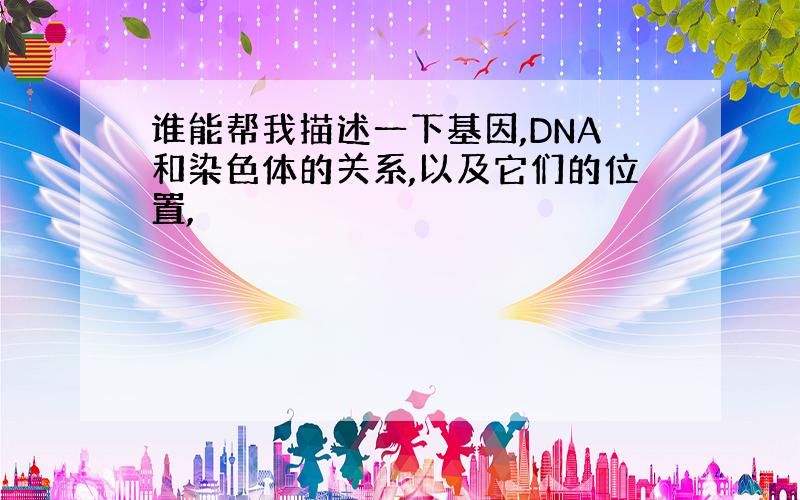 谁能帮我描述一下基因,DNA和染色体的关系,以及它们的位置,