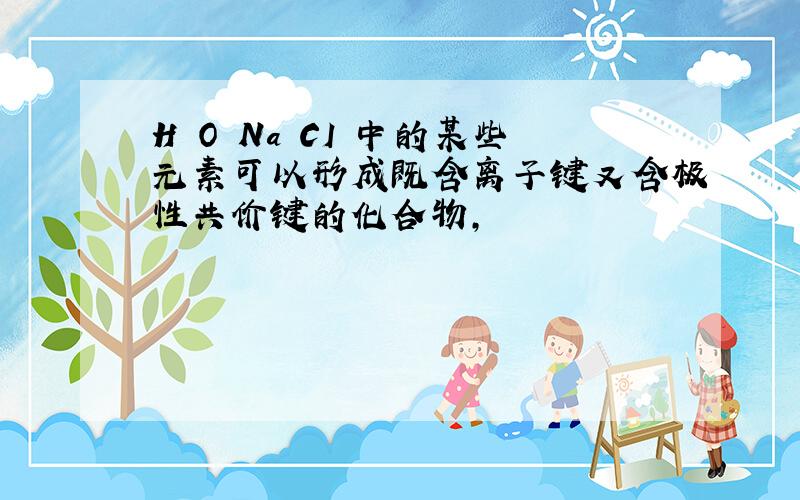 H O Na CI 中的某些元素可以形成既含离子键又含极性共价键的化合物,