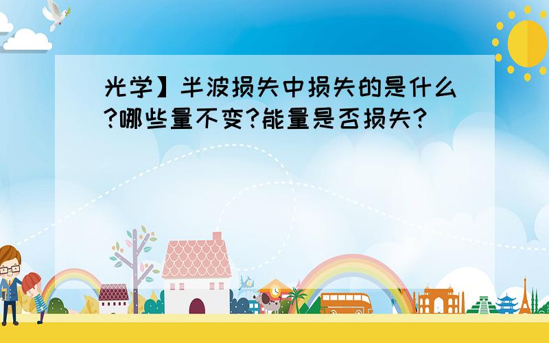 光学】半波损失中损失的是什么?哪些量不变?能量是否损失?